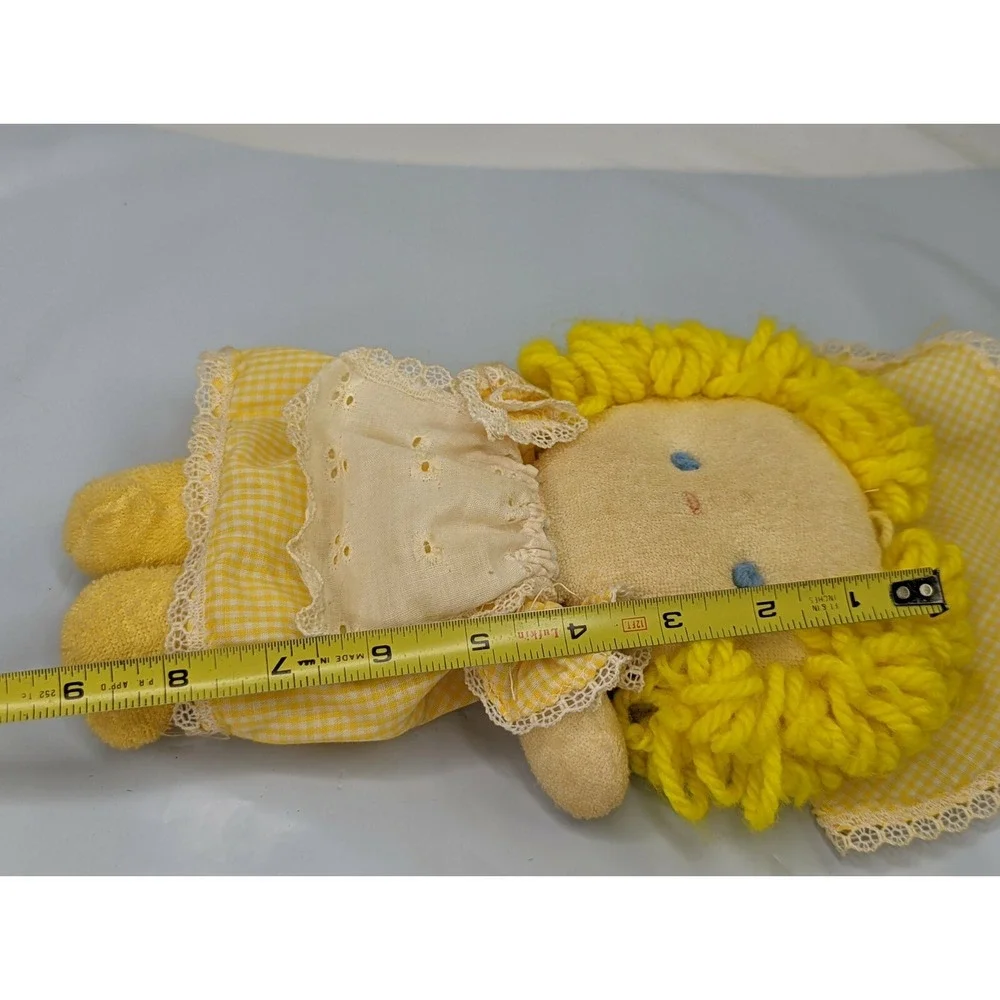 Sugar Dumplins Creation‎ Cloth Doll 9 Inch Yellow Gingham Terry